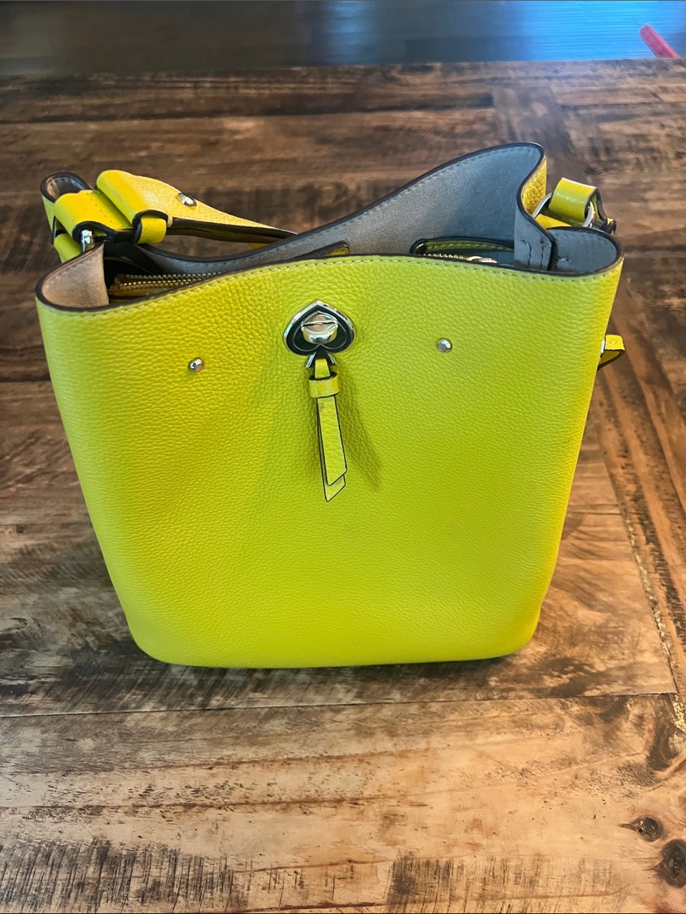Kate Spade Yellow Leather Bucket Bag